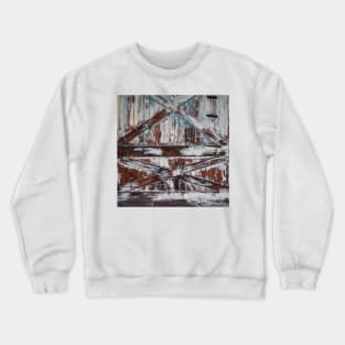 peeled paint barn door white washed wood Crewneck Sweatshirt